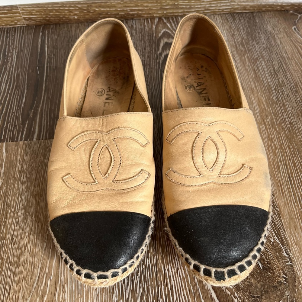 Chanel classic lambskin leather espadrilles